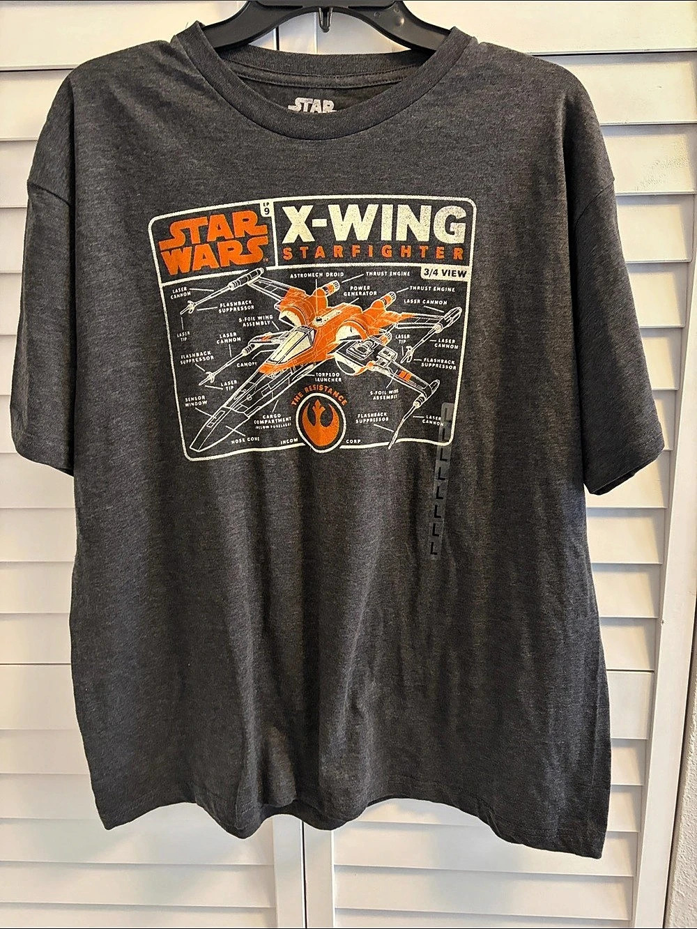 Star Wars X-Wing Starfighter Graphic Tee Size Large Like New